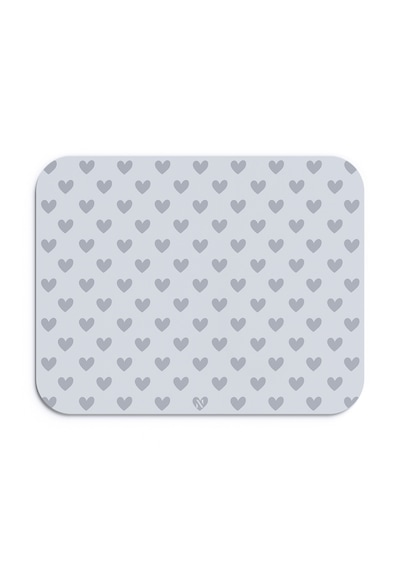 Gri Renkli Kalpli Desenli Ergonomik Mouse Pad, Kaymaz Yüzey İle Ev Ve Ofis Kullanımı İçin İdeal