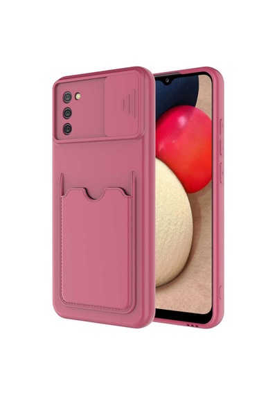 Galaxy A02S Kilif Deri Görünümlü Kartlikli Kamera Korumali Siliko 502087540