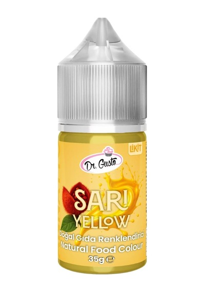 Likit Sarı Doğal Gıda Boyası 35 G Bitkisel Kaynaklı, Pasta Ve Tatlılar İçin Katkısız Sıvı Renk Boyası