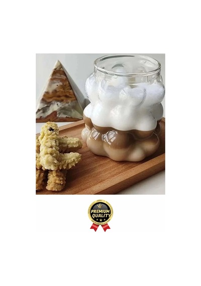 Özel Çeyiz Şeffaf İnce Şık Latte Meşrubat Kahve Çay Borosilikat Üzüm Model Bubble Bardak 180 Ml