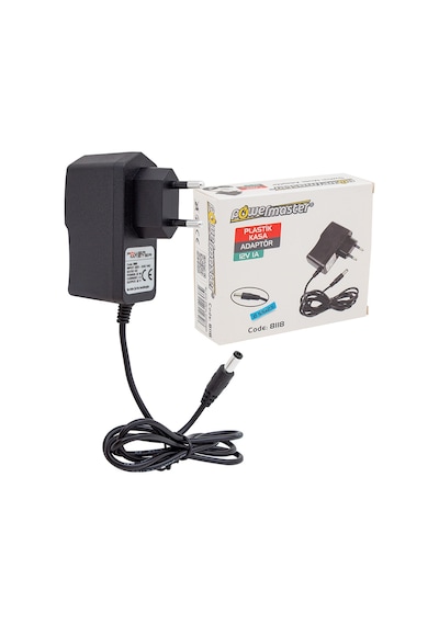 Powermaster Pm-8118 12 Volt - 1 Amper 5.5 2.5 Mm Uçlu Plastik Kasa Priz Tipi Adaptör