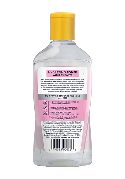 Dickinsons Witch Hazel Gül Suyu İçeren Nemlendirici Tonik 473ML