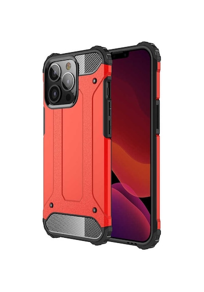 Noktaks - Apple Uyumlu iPhone   13 Pro Max - Kılıf   Çift Katman Zırh Tank Crash Military Kapak - Kırmızı