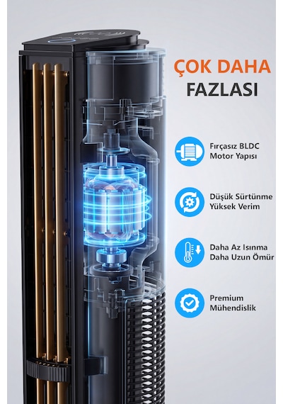 60w Sessiz Pervanesiz Kule Tipi Vantilatör Serinletici Dikey Uzaktan Kumandalı Aromaterapi Zaman Ayarlı