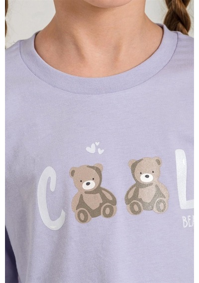 Rolypoly Kız Çocuk Baskılı Pijama Takımı Lila Rp3912-3