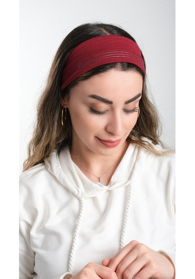 Hürrem Bone Bordo Pratik Hazır Geçmeli Tesettür Bone Viskon Kumaş Sade 3007_1 Bordo