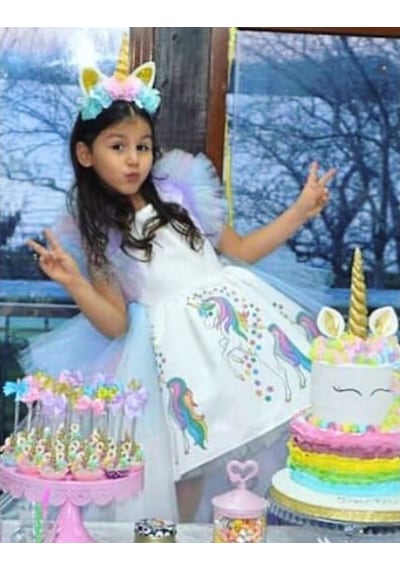 Unicorn Baskılı My Little Pony Kız Çocuk Doğum Günü Elbise&Kostüm Unicorn Baskılı My Little Pony Kız Çocuk Doğum Günü Elbise&Kostüm