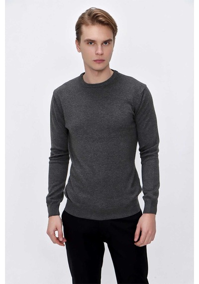 Morven Basic Dinamik Fit Rahat Kesim Bisiklet Yaka Triko Kazak 99kc017005100 Gri