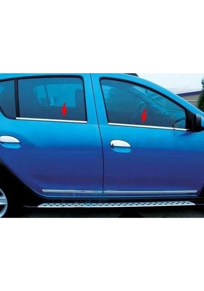 Dacıa Sandero Stepway 2012-2022 Krom Cam Çıtası Paslanmaz Çelik 4 Parça