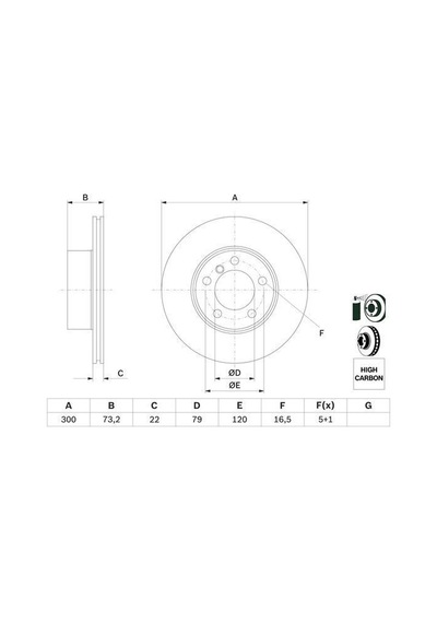 Bmw 3 Serisi F30 320İ Ön Fren Diski 300 Mm 2012-2019 Bosch