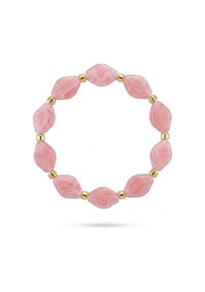 Doğal Taş Görünümlü Pinterest Bileklik Pembe - 903059641 Pembe