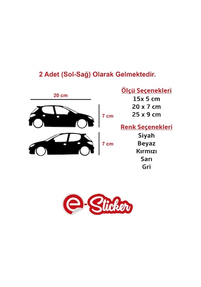 Peugeot 207 Basık Oto Sticker Araba Sticker (418493764)