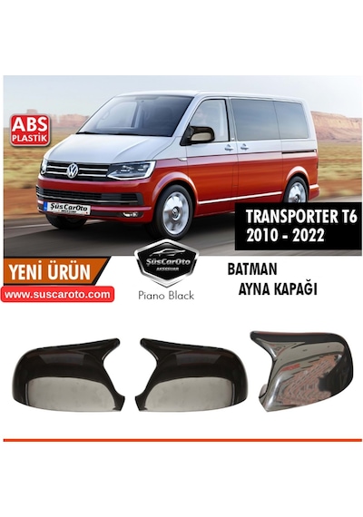 Vw Transporter T6 - T7 2010-2022 Uyumlu Batman Yarasa Ayna Kapağı Piano Black Abs Plastik 00 Şüscaroto Aksesuar