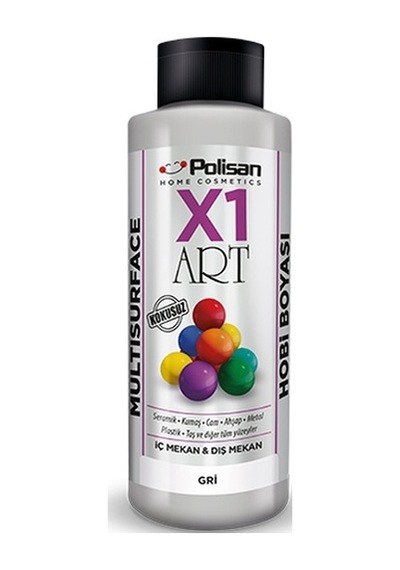 Polisan X1 Art Multisurface Hobi Boyası Gri 120 ML