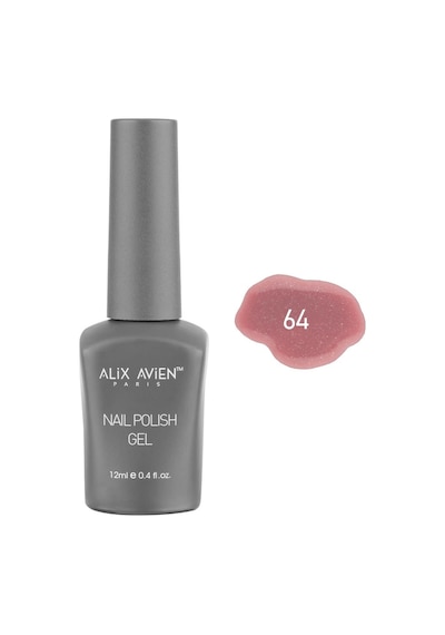 Alix Avien Işıltılı Nude Pembe Kalıcı Oje 64-yoğun Renk Veren Jel Oje 12 Ml-nail Uv Gel Polish 64