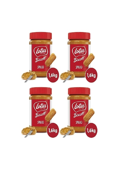Lotus Biscoff Spread Karamelize Krema Bisküvi Ezmesi 1600gr X 4 Lü