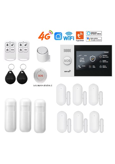 Obiem Tuya Akıllı Ev Güvenlik Alarm Sistemleri Kolay Kurulum Sim Kart/google Asistan/amazon/uzaktan Bağlantı