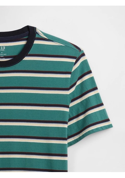 Gap V-everyday Soft Crew - Strıpe Yeşil