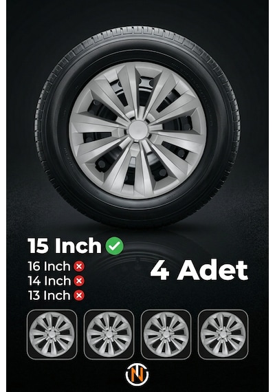 Opel Ampera 15 İnç Jant Kapağı Takım Gri G109