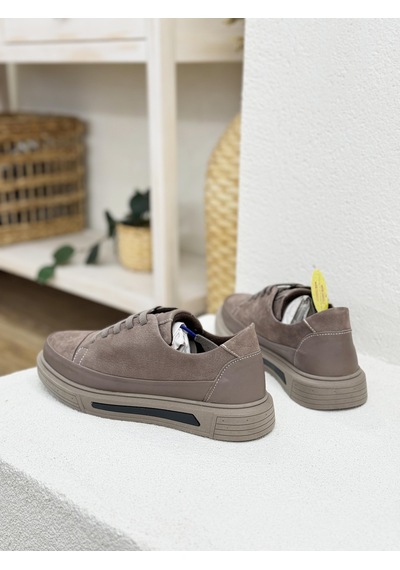 D24ka-3250 Lastik Bağcıklı Hakiki Deri Sneaker Spor Ayakkabı 001