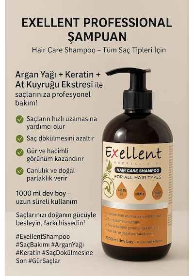 Exellent 3+ Sampuani Tüm Saç Tipleri