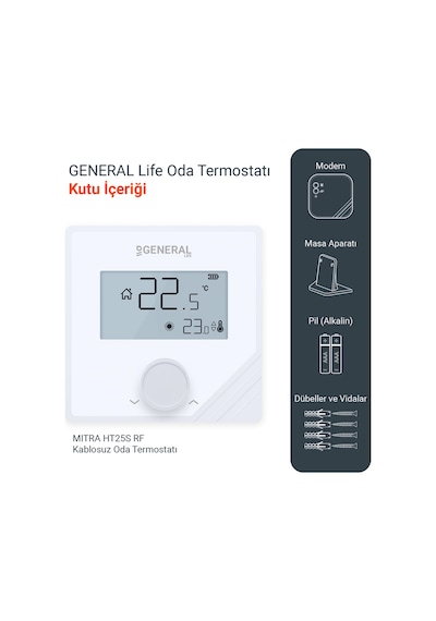 General Mıtra 25s Rf Kablosuz Oda Termostatı