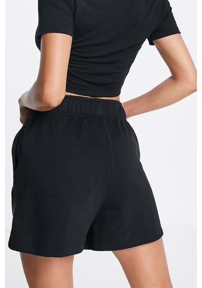 Nike Air High Rise Loose Fit Short Black Kadın Bol Kesim Yüksek Bel Pamuklu Şort Siyah Siyah
