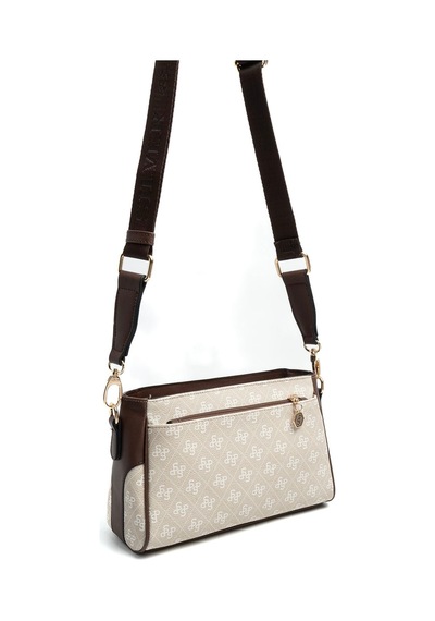 Silver Polo Sp1273 Kadın Çapraz Çanta Monogram Taş-kahve