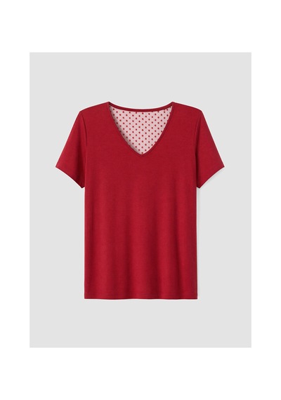 Lcw Dream Kırmızı V Yaka Puantiyeli Kadın Pijama Takım