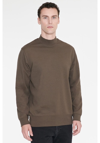 Ac&Co / Altınyıldız Classics Erkek Hakı Pamuklu Standart Fit Normal Kesim Yarım Balıkçı Yaka Sweatshirt Haki