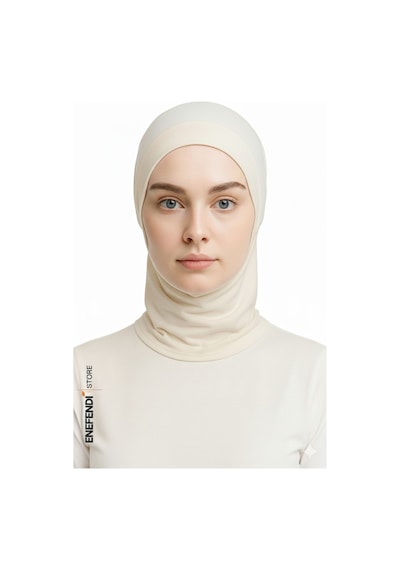 Nf Nd Enefendi Boyunluklu Spor Bone Krem Tesettür Hijab Geçmeli Hazır Bone Rahat Ve Şık Penye Kullanım