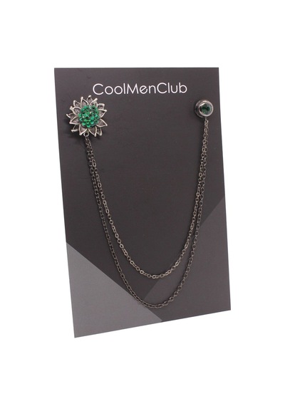 Coolmenclub Çiçek Figürlü Ceket Yaka İğnesi Gri