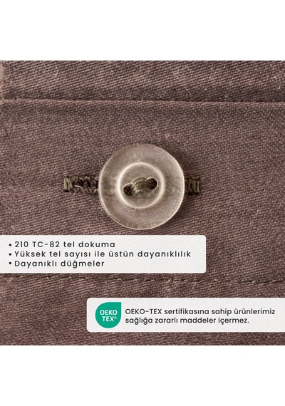 %100 Pamuk Saten Supreme Basic Çift Kişilik Nevresim Seti Antrasit 200x220 Cm