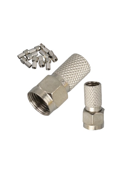 Ayt Herz Hf-02 Rg6-u6 22 Mm Siyah Contalı F Konnektör 100'lü Poşet Uydu Çabak Konnektörü Soketi