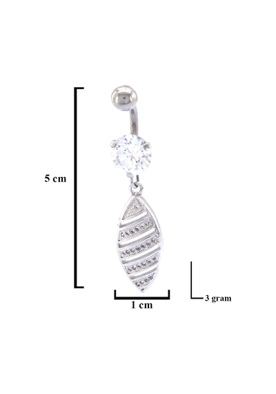Ferizz 316l Çelik Zirkon Taşlı Piercing Prc-132 Gümüş