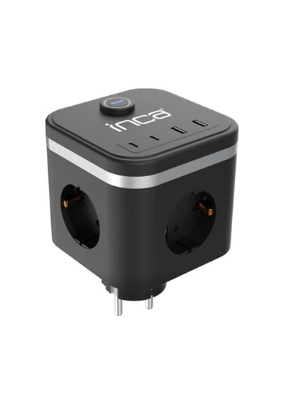 Inca Ipw-47sy 3port 2x Usb+2x Type-c Led Tuşlu Duvar Priz-siyah Isıya Karşı Dayanıklı Kaliteli Malzeme Çocuk Koruma Özelliği Usb Giriş 220v-250v Güç Max. 3680 W