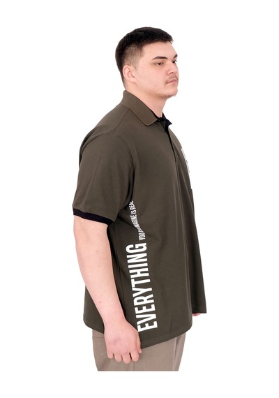 Mode Xl Büyük Beden Erkek T-shirt Polo Yaka Real U25309 Haki Haki