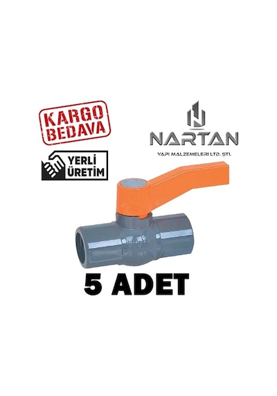Pvc Içten Dişli Dişi Küresel Vana 1 1/2" - 50Mm (5 Adet)