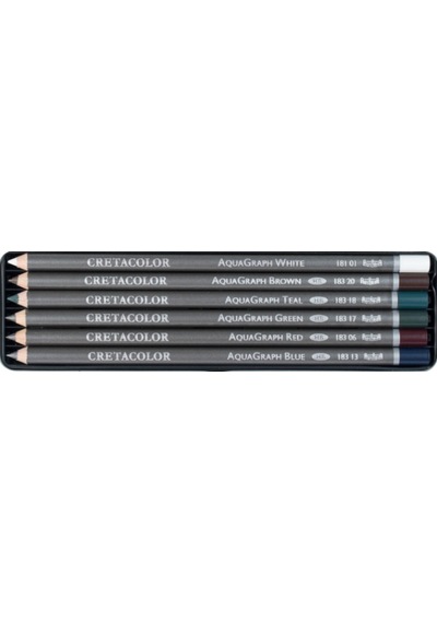 Cretacolor Aquagraph Sulandırılabilir Çizim Seti 6'lı Metal Kutu