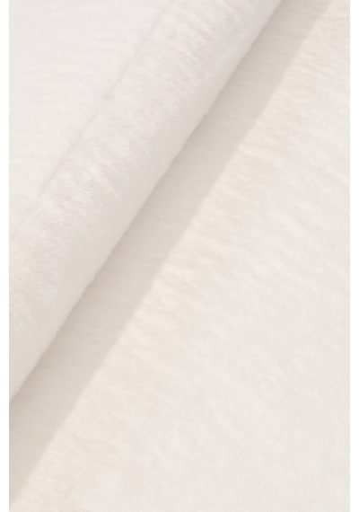 Yüksek Kalite Ekstra Yumuşak Kaymaz Özel Tabanlı Tavşan Peluş Halı Kırık Beyaz
