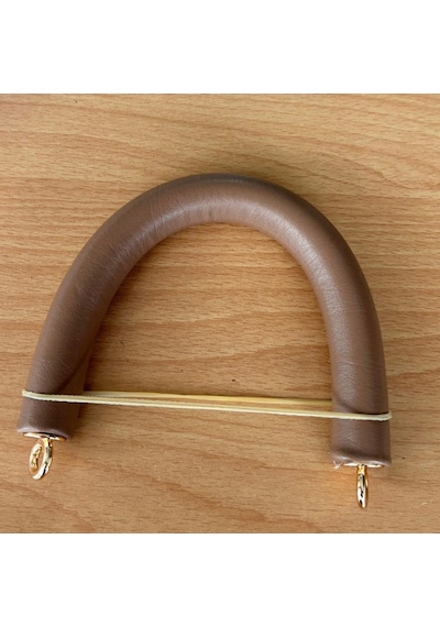 Angel Çanta Aksesuar 27 Cm Rulo Model Suni Deri Açık Vizon Çanta Sapı Light Gold Metalli