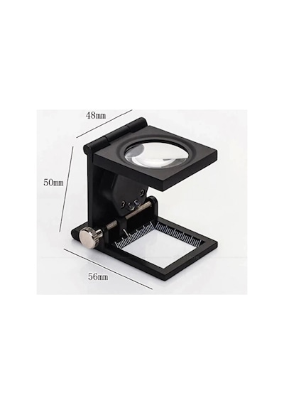Nikula-28x28 Mm Katlanır Sayaçlı Metal Lüp, 2 Led Işıklı Büyüteç Tekstil Th9005a Lisinya