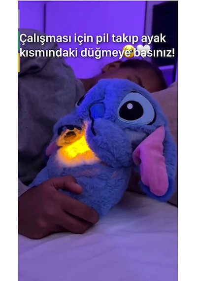 Nefes Alan Peluş Uyku Arkadaşı Müzikli Ve Hareketli Açık Mavi