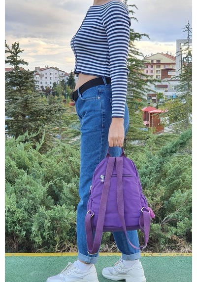 Duomino Mor Sırt Çantası Günlük Mini Boy By Nemo Group-Mor