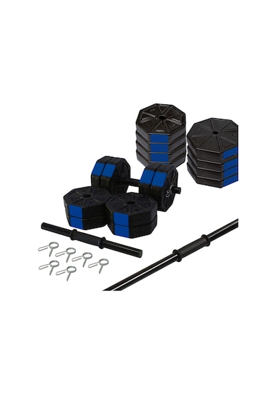 Tan Spor 70 KG Dambıl Halter Ağırlık Fitness Düz Bar Seti Kırmızı Kapaklı 150 CM