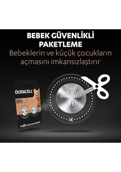 Duracell Özel 2032 Lityum Düğme Pil 3v 5'li Paket