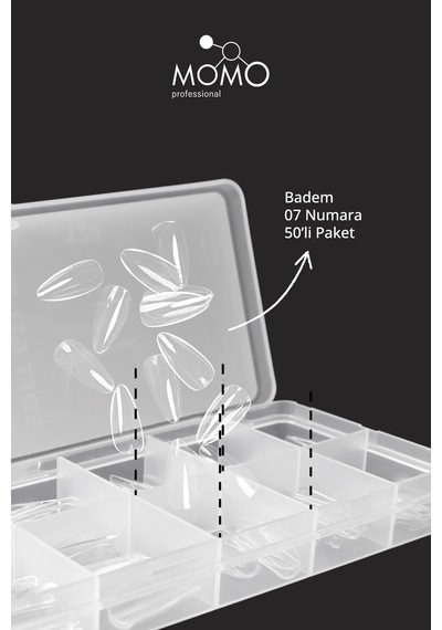 Momo Professional Soft Gel Tips Badem No:07 Tek Boy 50 Li Yedek Paket