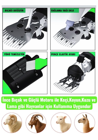 Schmıtzer Sch-kkm03y Pro Seri Metal Şanzuman Profesyonel Koyun Keçi Kırpma-kırkma Makinası 6 Kademe Devir Ayarlı