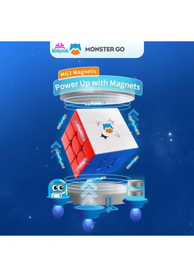 Hediyecik Gan Monster Go 3x3 Mıknatıslı Manyetik Zeka Küpü Akıl Küpü Rübik Küp Mobil Uygulamalı