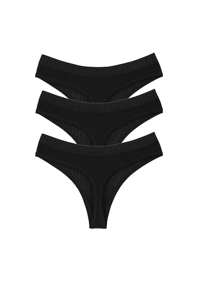 Vanilya Secret Pamuk Tanga 3'Lü Paket Siyah